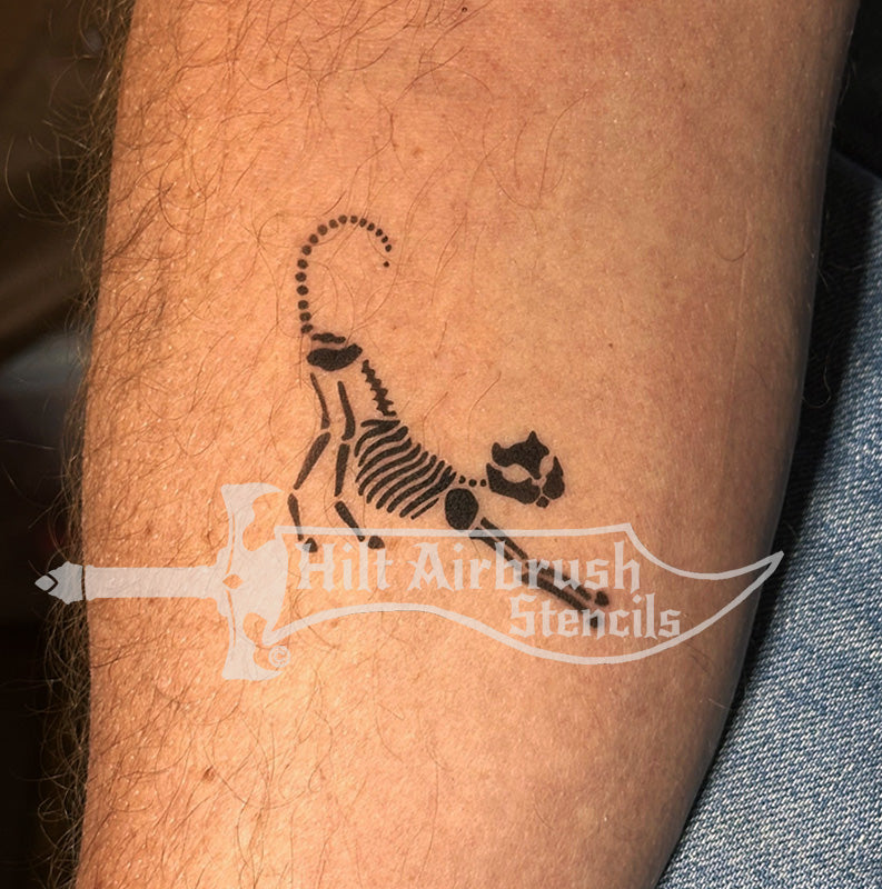 Stretching Cat Skeleton Stencil