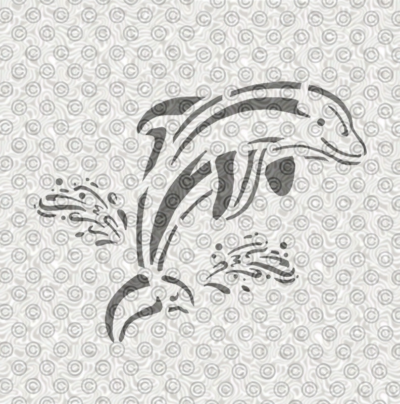 Graceful Dolphin Stencil