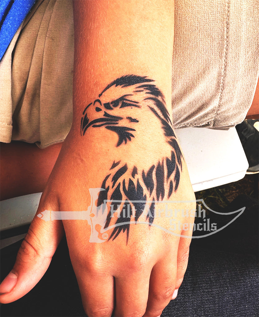 Proud American Eagle Head Stencil