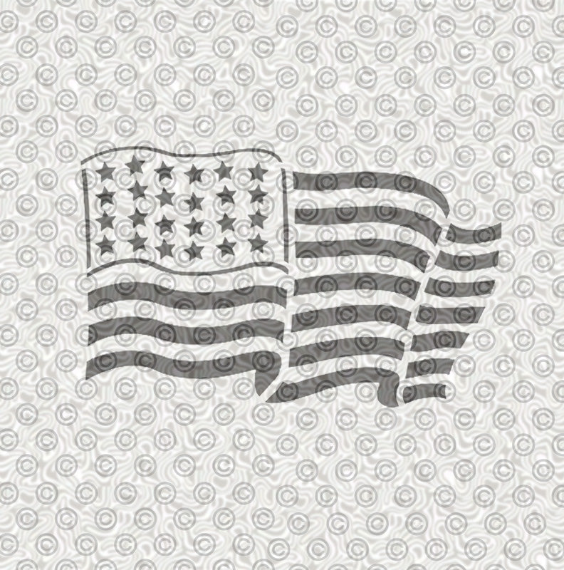 American Flag Stencil