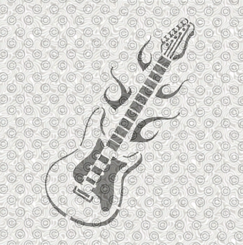 Electric Guitar Stencil