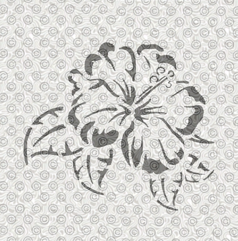 Hibiscus Flower Stencil
