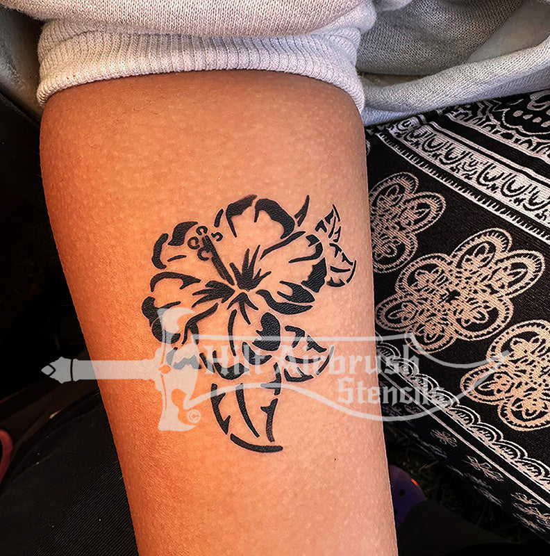 Hibiscus Flower Stencil