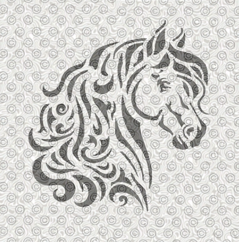 Noble Horse Head Stencil