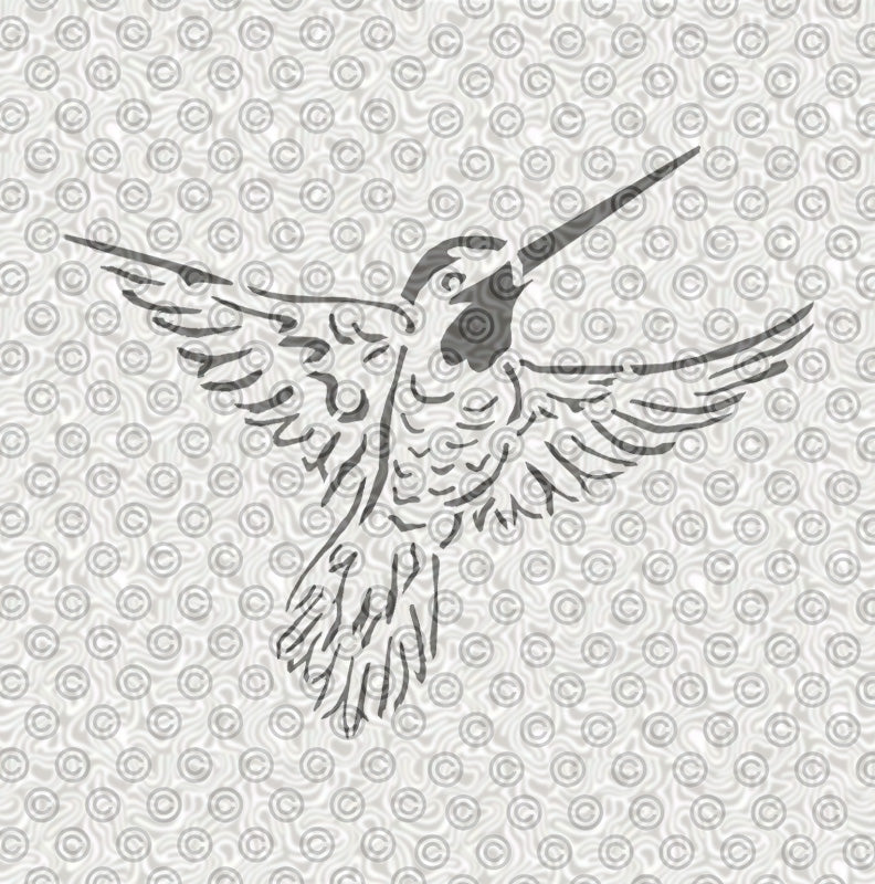 Graceful Hummingbird Stencil