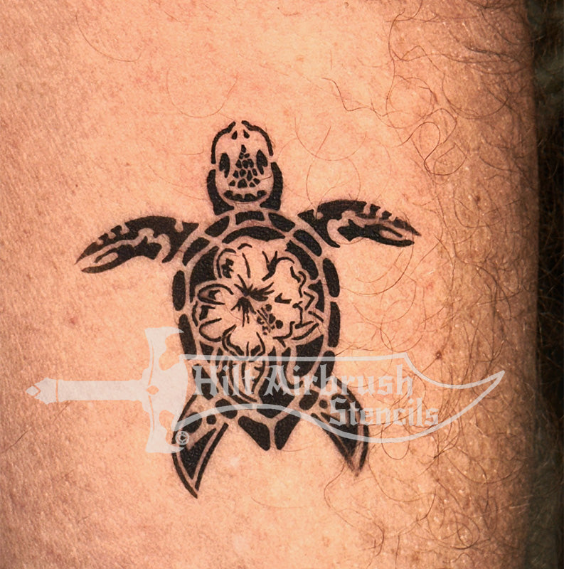 Tribal Sea Turtle Stencil