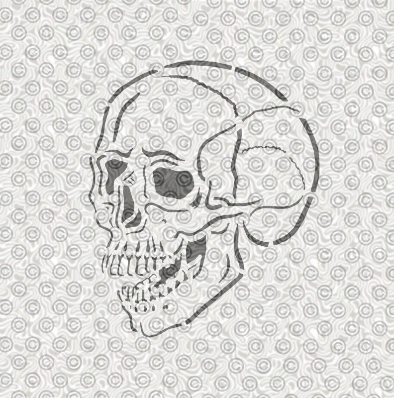 3/4 Human Skull Stencil