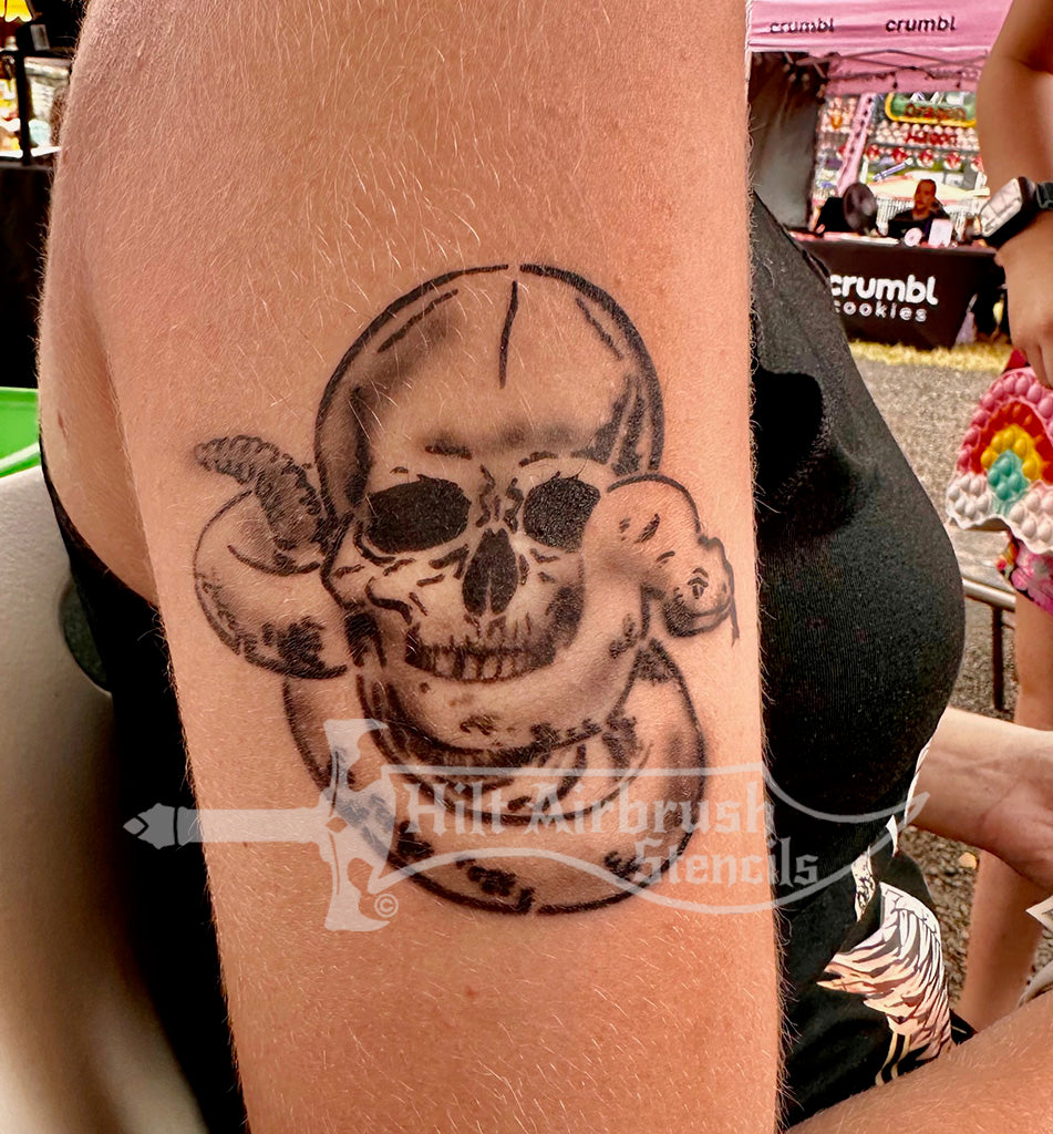Skull and Snake Stencil