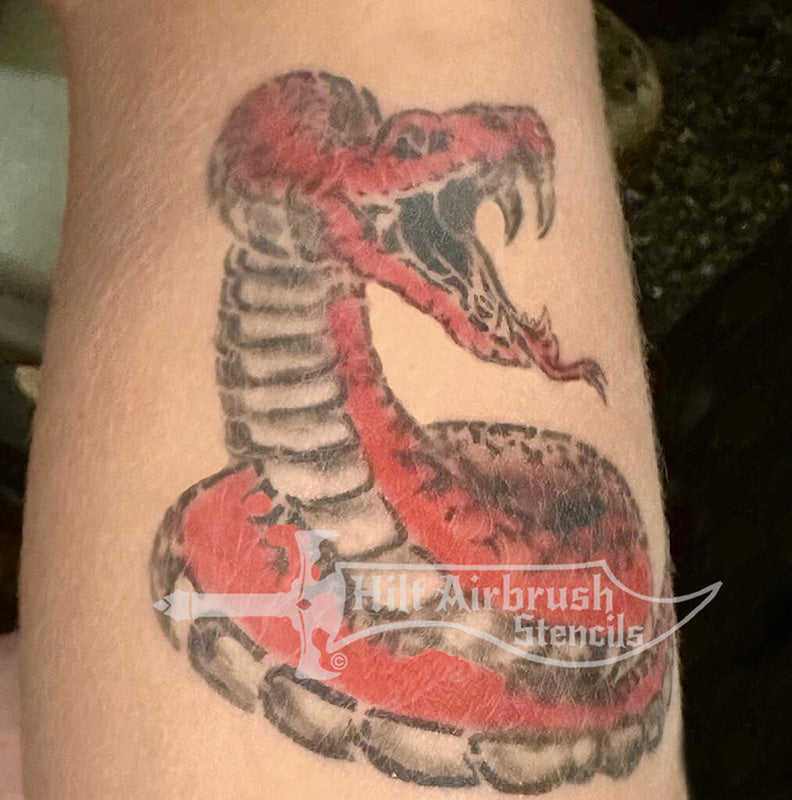 Striking Rattlesnake Stencil