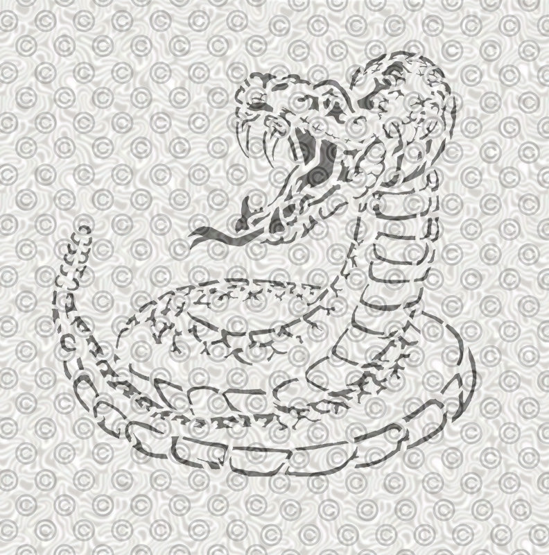 Striking Rattlesnake Stencil