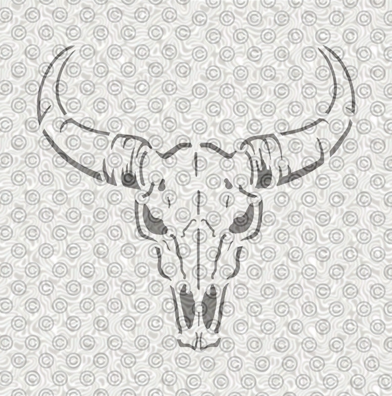 Longhorn Steer Skull Stencil