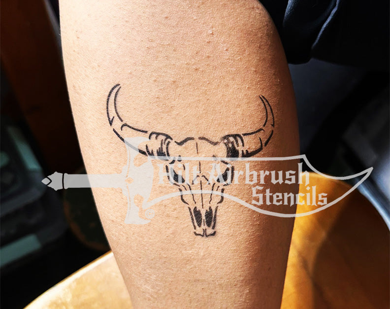 Longhorn Steer Skull Stencil