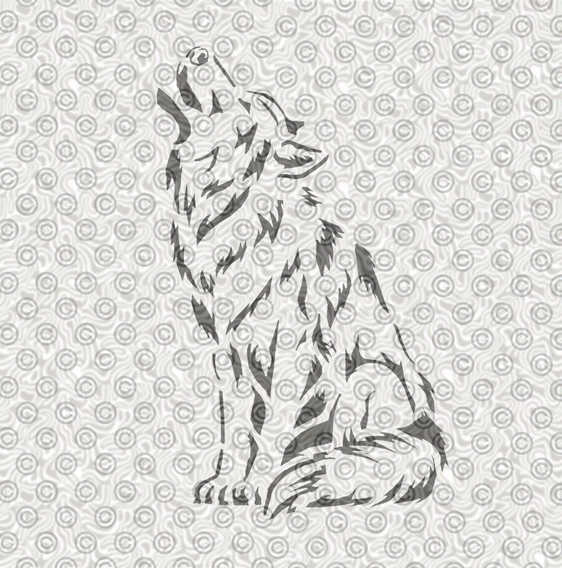 Howling Wolf Stencil