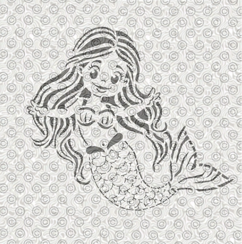 Sweet Lil' Mermaid Stencil