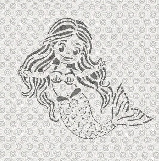 Sweet Lil' Mermaid Stencil