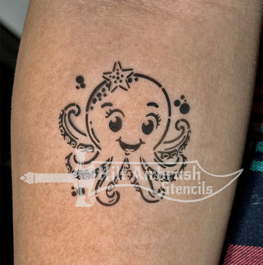 Cartoon Octopus Stencil
