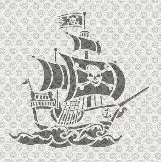 Pirate Ship Stencil