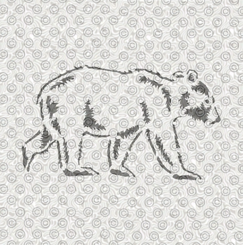 Walking Bear Stencil