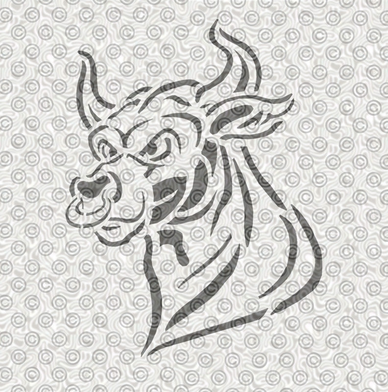 Bull Head Stencil