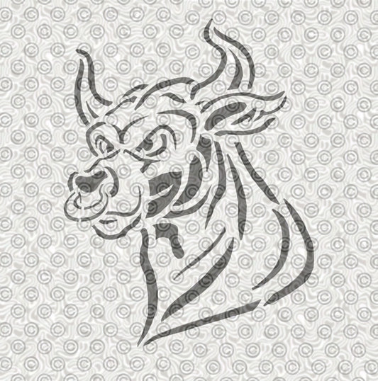 Bull Head Stencil