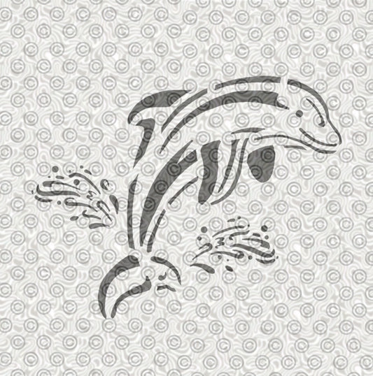 Graceful Dolphin Stencil