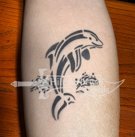 Graceful Dolphin Stencil