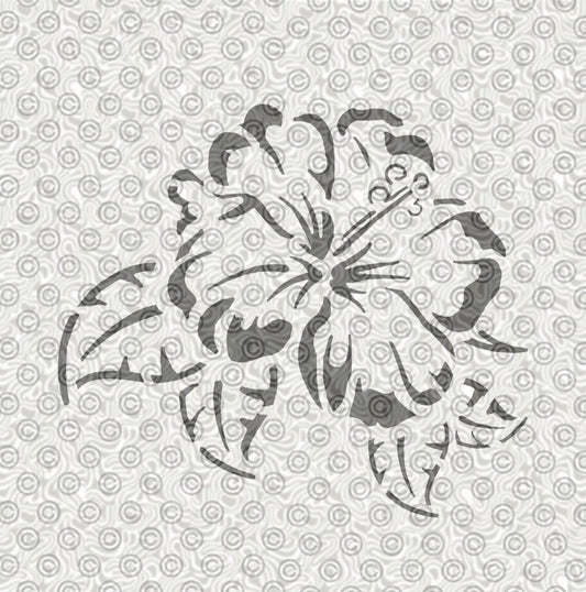 Hibiscus Flower Stencil