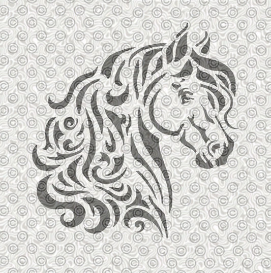 Noble Horse Head Stencil