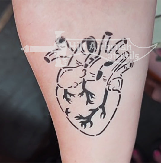 Anatomical Human Heart Stencil