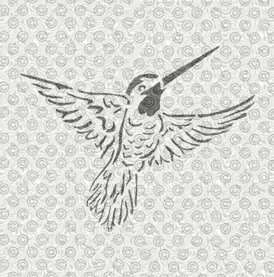 Graceful Hummingbird Stencil