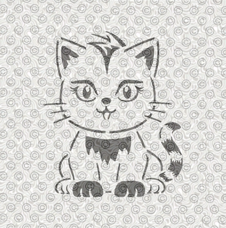 Sweet Kids Kitty Stencil
