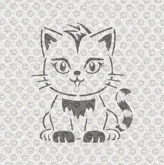 Sweet Kids Kitty Stencil