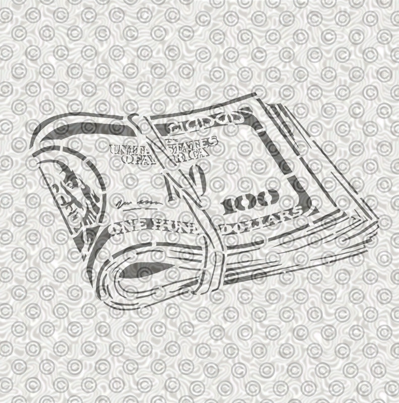 Wad of Money Stencil
