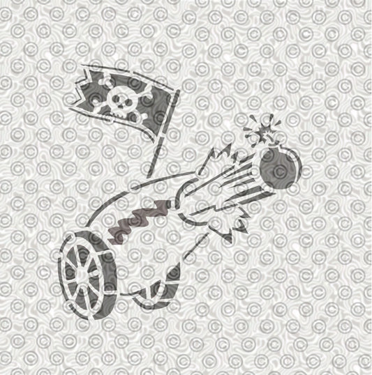 Pirate Cannon Stencil