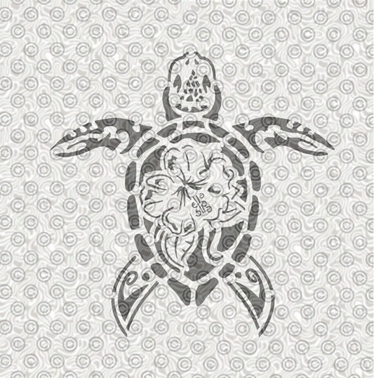 Tribal Sea Turtle Stencil