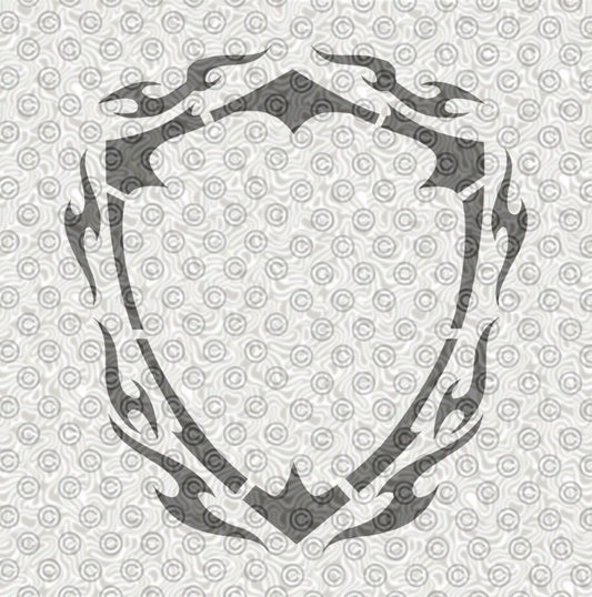 Tribal Border Shield Stencil
