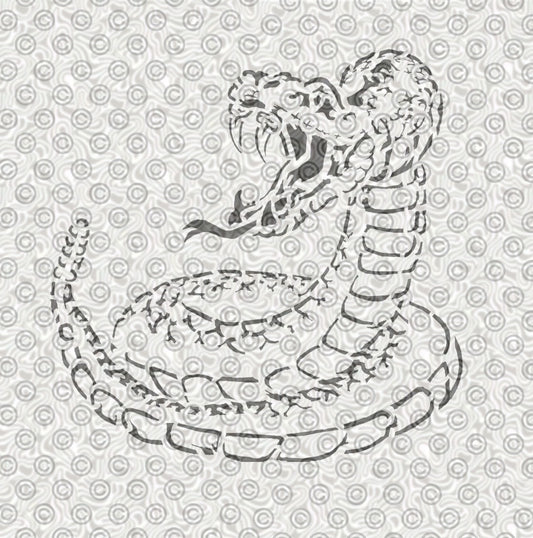 Striking Rattlesnake Stencil