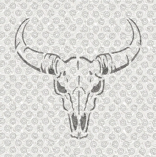 Longhorn Steer Skull Stencil