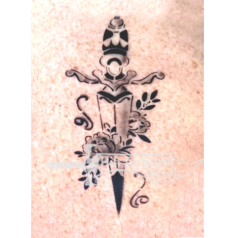 Floral Sword Stencil