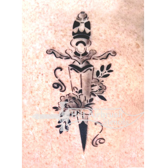 Floral Sword Stencil