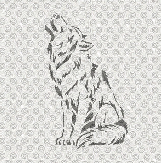 Howling Wolf Stencil